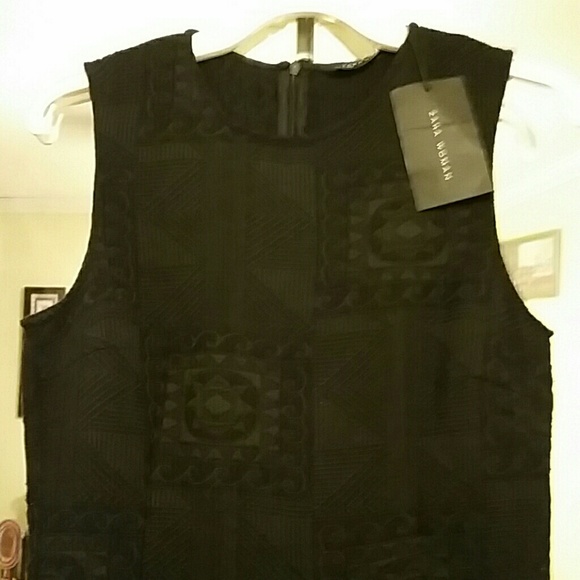 🎁NWT🎁 ZARA 🖤 brocade classy ICONIC LBD WITH POCKETS❣️ - Picture 2 of 5
