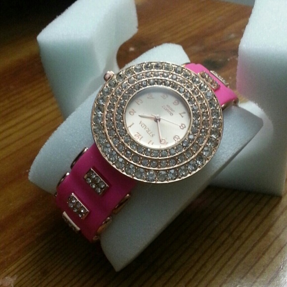 "Sold"Austrian crystals with rose goldtone watch