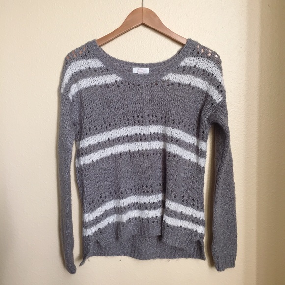 Gray Striped Sweater