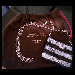 Kate Spade black & silver sequin crossbody bag