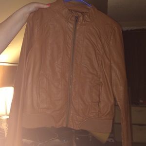 Chestnut leather jacket