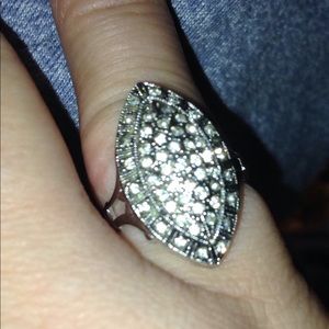 Vintage Crystal & 18k Heavy Gold Electroplate Ring