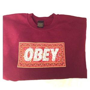 Burgundy Obey CrewNeck