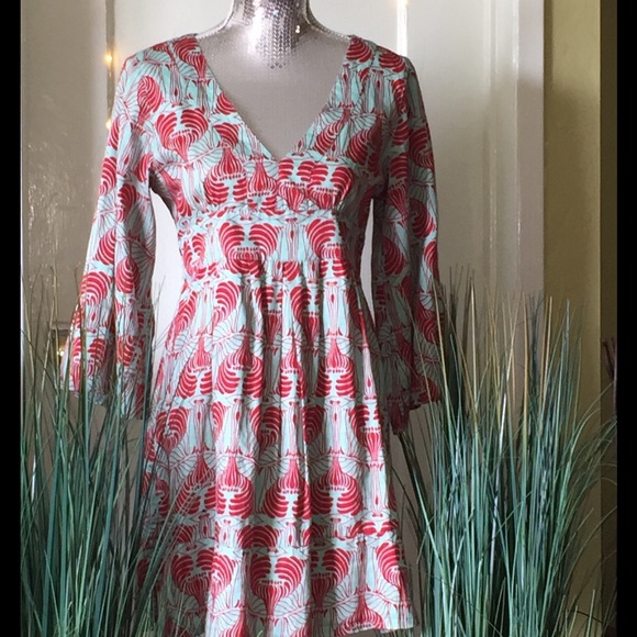 Mint & Red Pattern Tunic