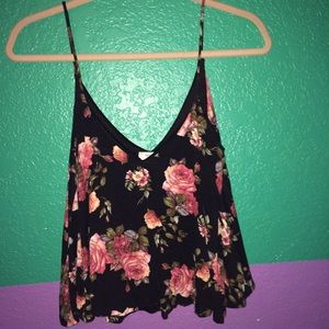 Rose printed crop top