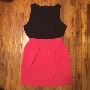 Pink & Black Color Block Dress