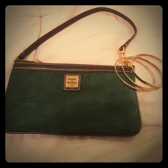 Beautiful Dooney and Bourke Forest Green Wristlet