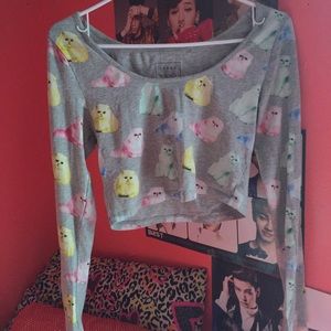 Young Romantics cat crop shirt