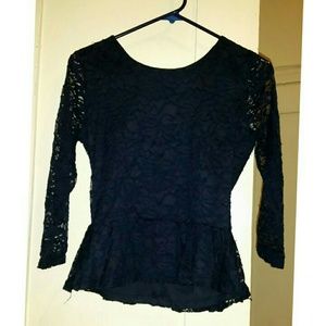 Lace Peplum Blouse