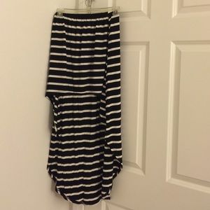Hi low stripes maxi skirt