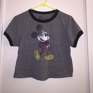 Mickey Mouse cropped ringer tee