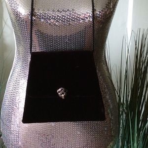 Vintage Black Velvet Purse with Marcasite Clip