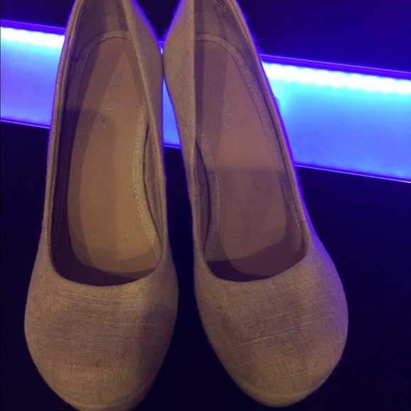 On hold until Thursday. Aldo beige wedges