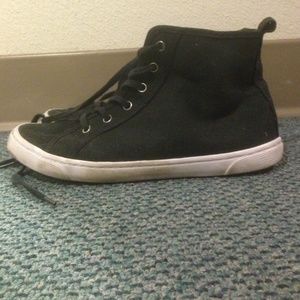 Black hightop sneakers