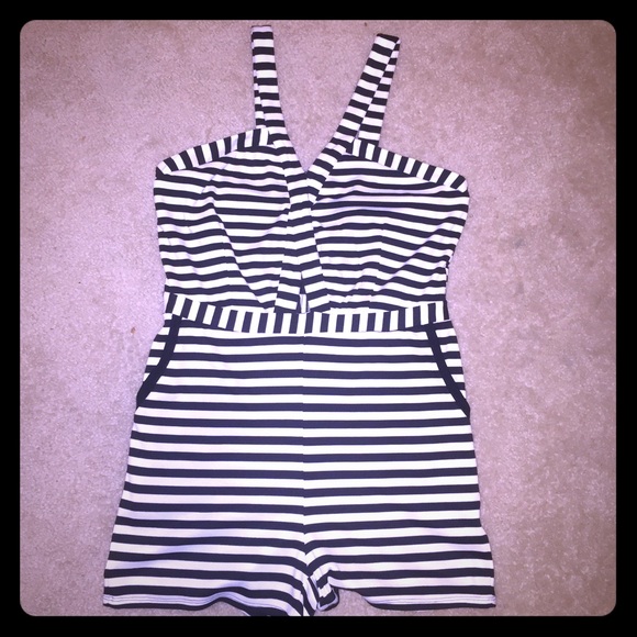 NWOT Black and white romper