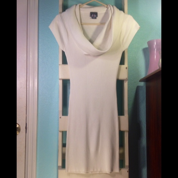 White Cowl Neck Dress - Picture 2 of 4