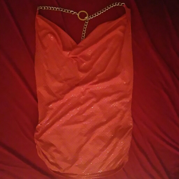 Glossy Shirt With Link Chains