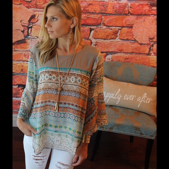 Tops - Chiffon southwest print top