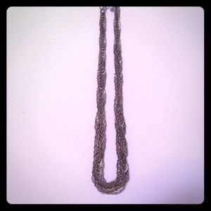 Linked chain antique gold statement necklace