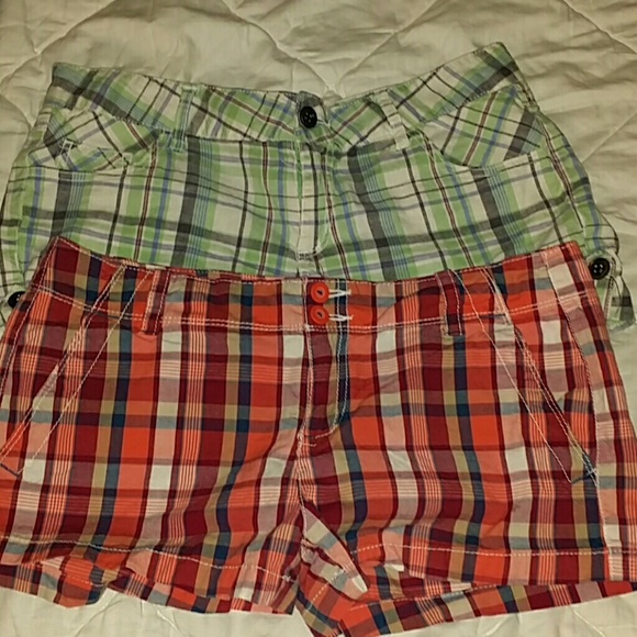 shorts , plad both pair for 5 $ was 8 sale