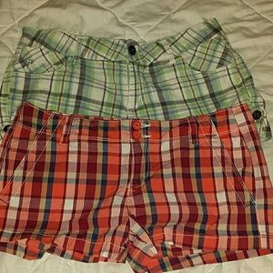 shorts , plad both pair for 5 $ was 8 sale