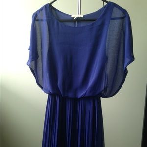 Blue Covered Open Back Dress