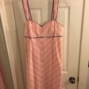 Lilly Pulitzer candy stripe sundress w blue piping