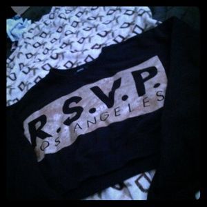 R.S.V.P gold and black crop top sweat shirt