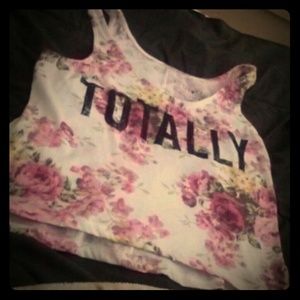 "Totally" crop top tee