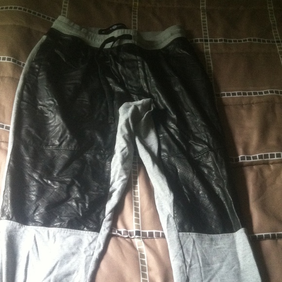 Leather jogger sweats.