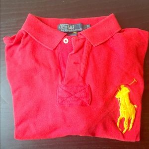 Red Polo Ralph Lauren Men Polo Size L (Custom Fit)