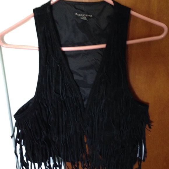 Suede fringe vest
