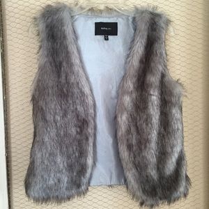 Grey fur vest