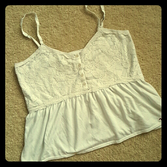 Hollister White Classic Lace top!