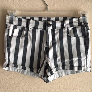 Black and white stripped shorts