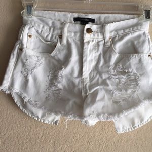 White hi waisted shorts SMALL