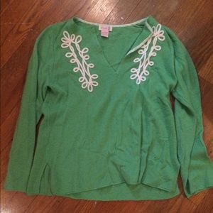 Green 100% cashmere sweater