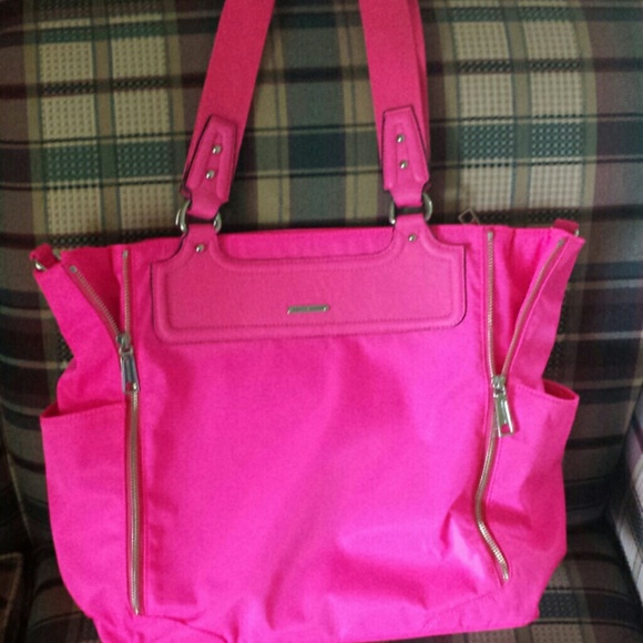 Rebecca Minkoff Harper baby bag in neon pink - Picture 2 of 4