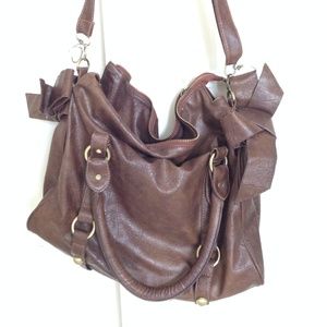 Zara Paris faux brown leather bag
