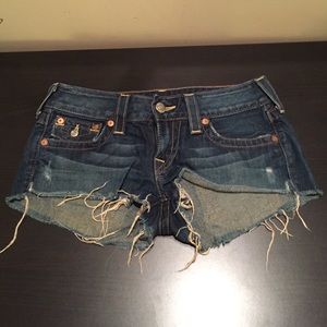True Religion Cutoff Denim Shorts