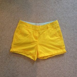 J. Crew yellow chino shorts