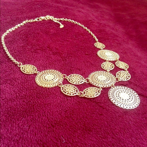 Gold boho necklace