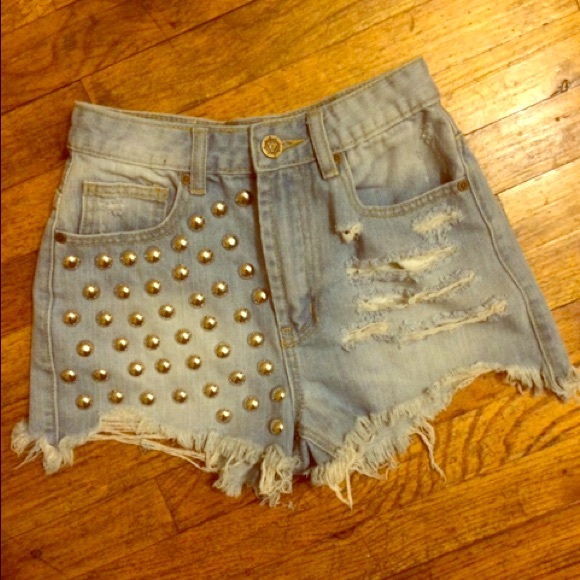 UNIF high waisted studded shorts