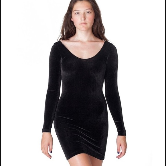 american apparel velvet long sleeve mini dress Velvet long sleeve mini dress