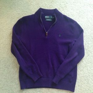 Polo purple quarter zip sweater