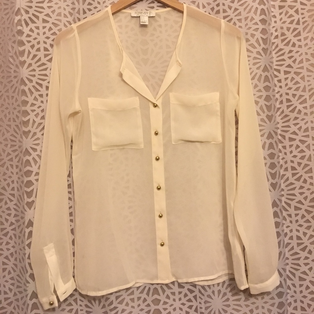 Essential Sheer Creme Blouse