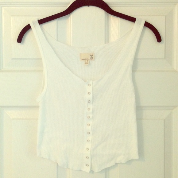 NWOT Urban Outfitters white button up crop top