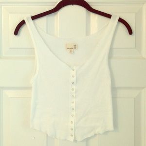 NWOT Urban Outfitters white button up crop top
