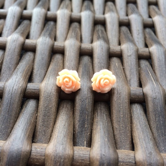 Peach Rose Earrings