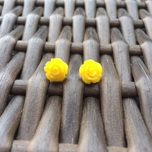 Yellow Rose Earrings